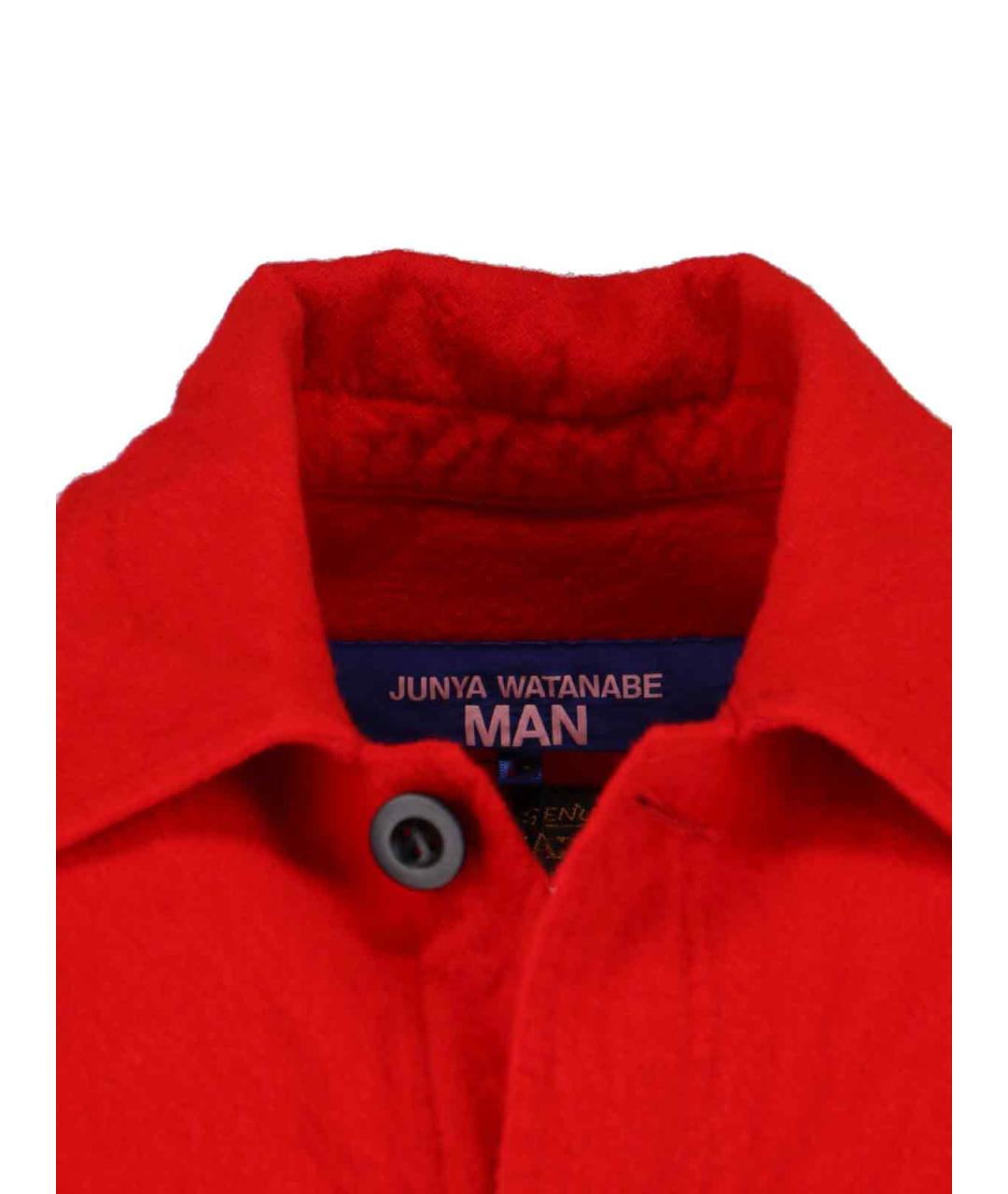 JUNYA WATANABE Красная шерстяная кэжуал рубашка, фото 4