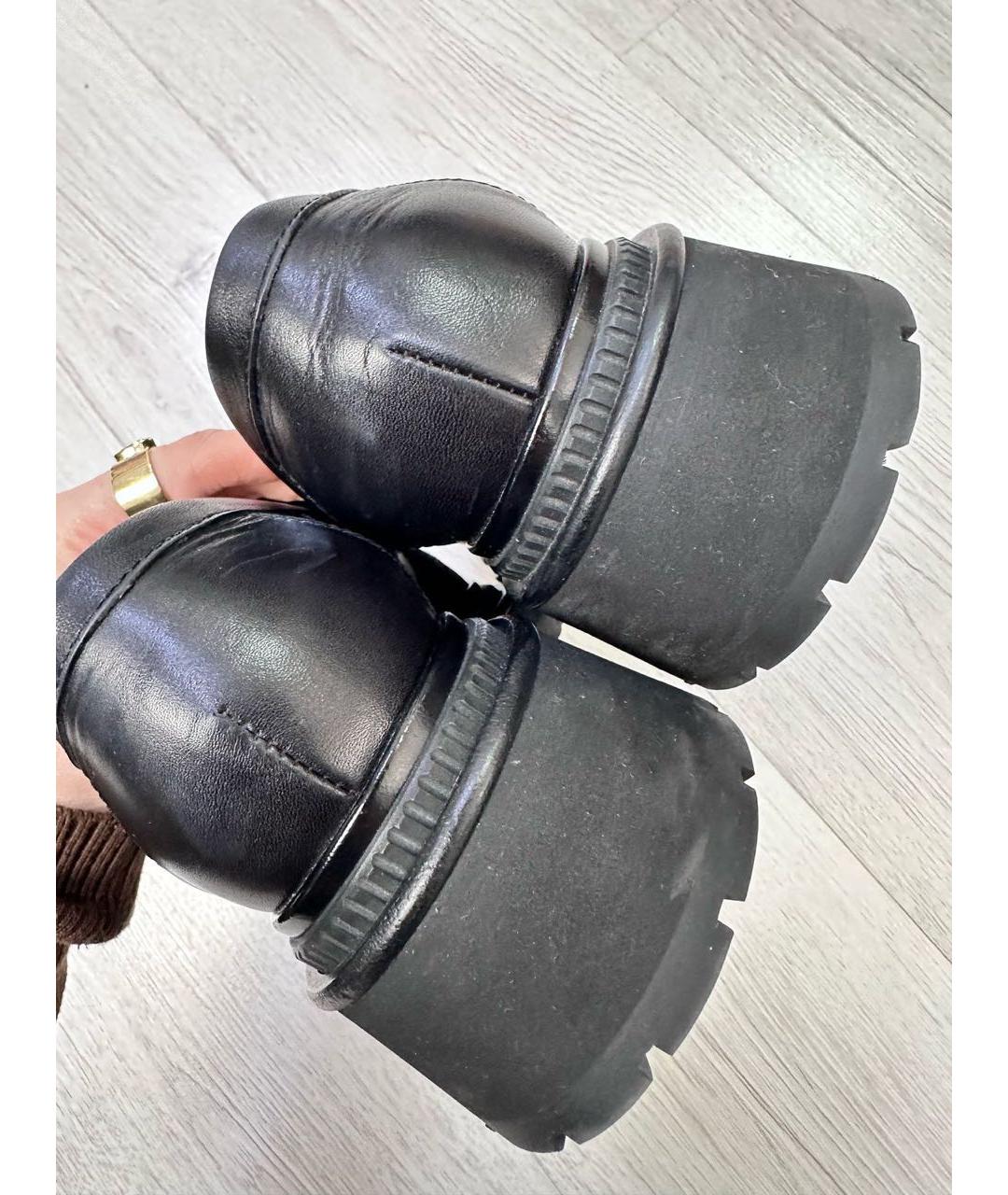 CHANEL Черные кожаные лоферы, фото 4