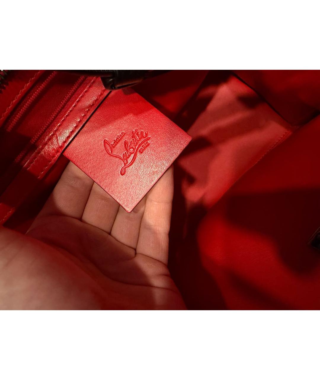 CHRISTIAN LOUBOUTIN Черная кожаная сумка тоут, фото 5