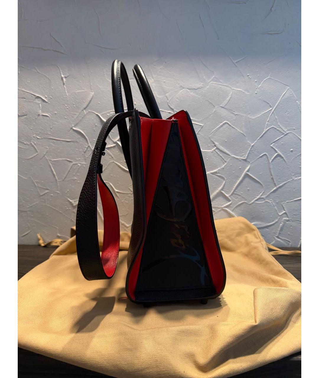 CHRISTIAN LOUBOUTIN Черная кожаная сумка тоут, фото 2