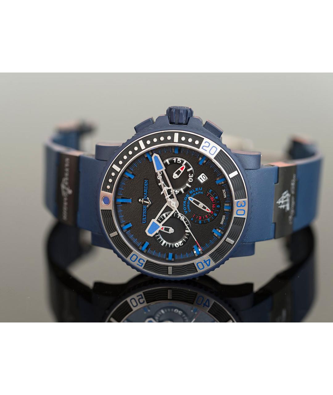 Ulysse Nardin Синие титановые часы, фото 3