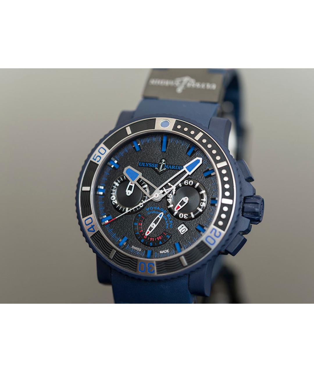 Ulysse Nardin Синие титановые часы, фото 2