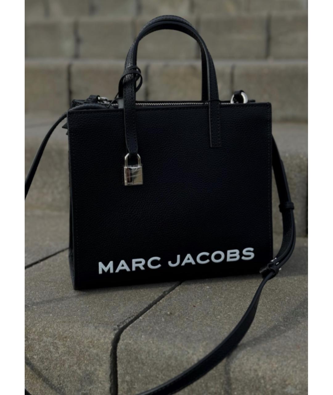 MARC JACOBS Черная кожаная сумка с короткими ручками, фото 4