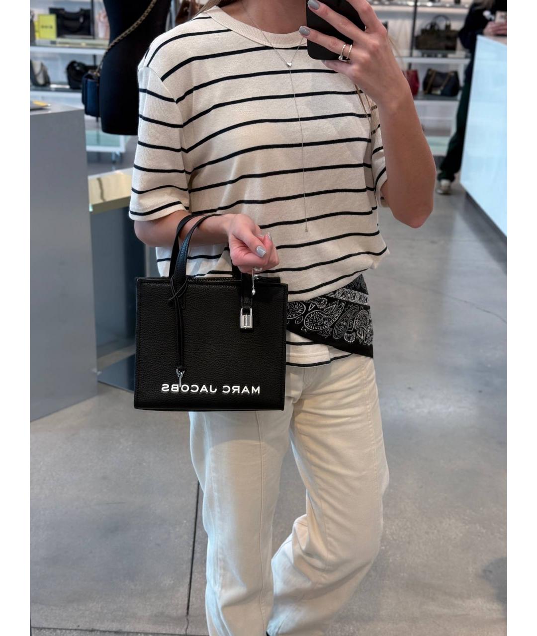 MARC JACOBS Черная кожаная сумка с короткими ручками, фото 5