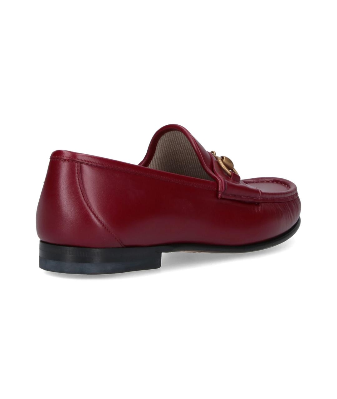 GUCCI Красные кожаные лоферы, фото 4