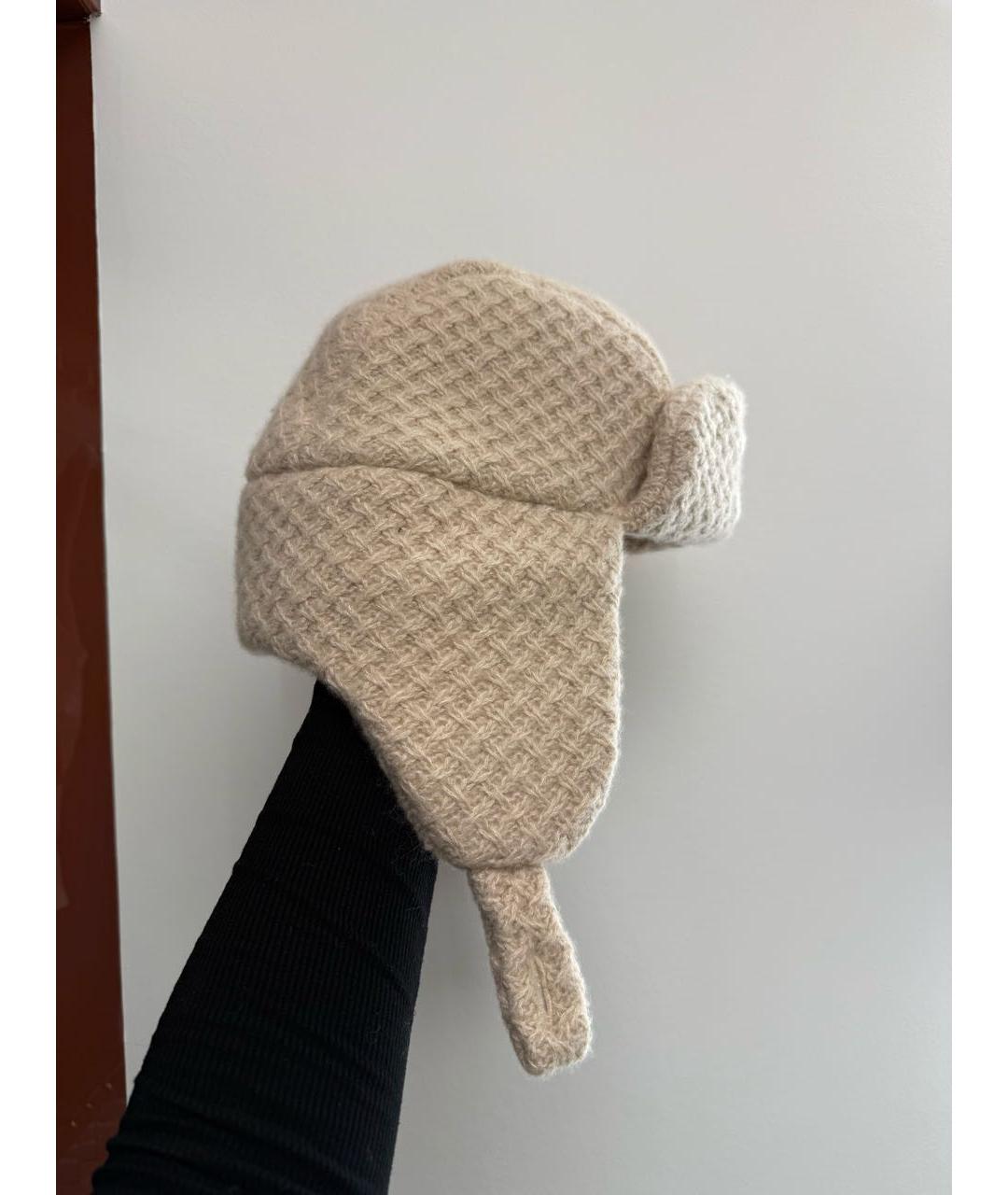 CHANEL Бежевая кашемировая шапка, фото 3