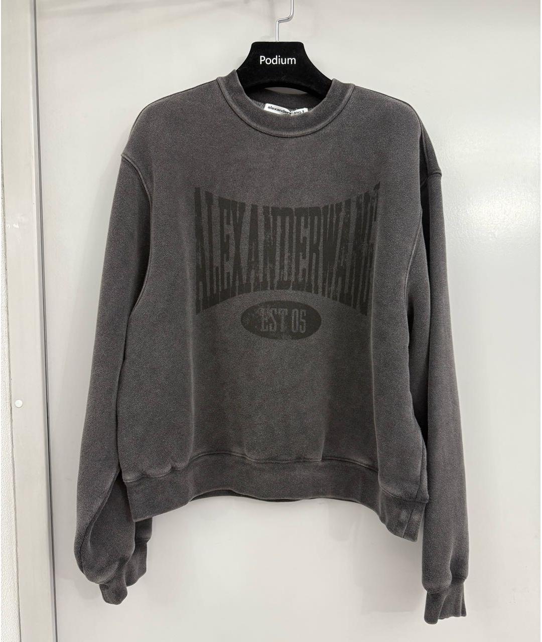 T BY ALEXANDER WANG Антрацитовый хлопковый костюм с брюками, фото 8