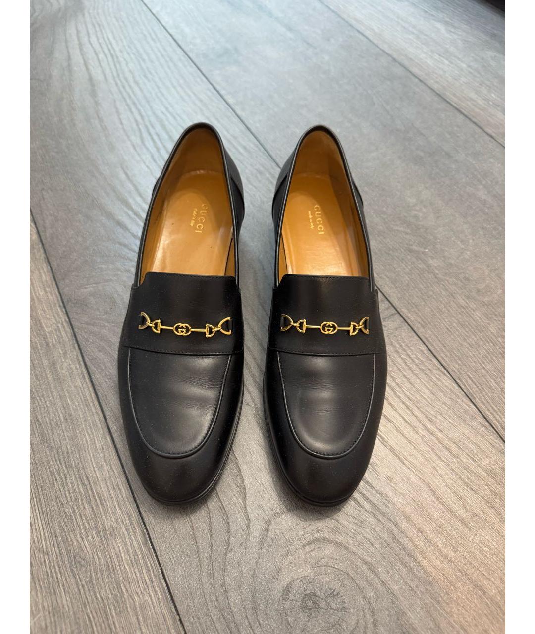GUCCI Черные кожаные лоферы, фото 2