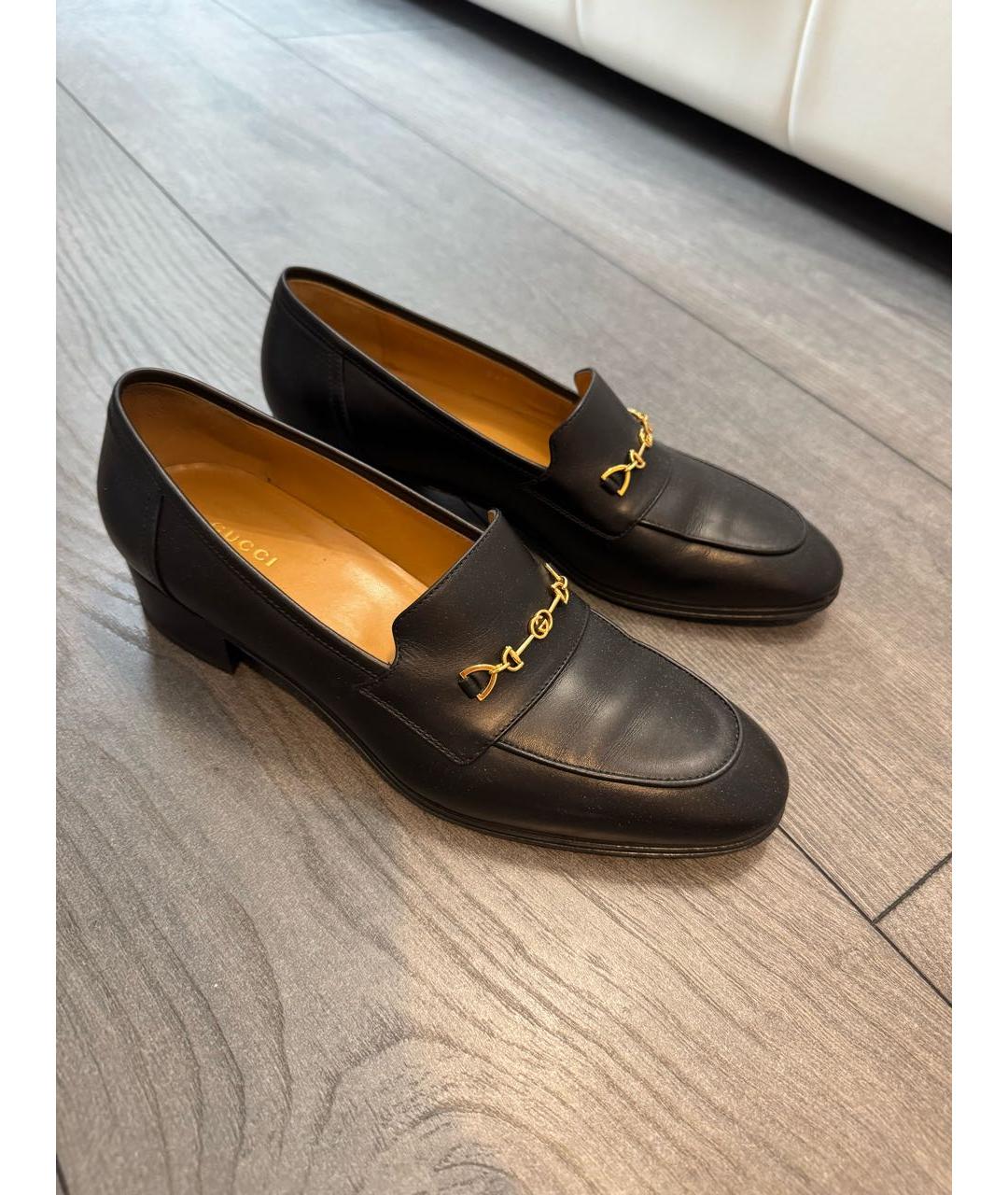 GUCCI Черные кожаные лоферы, фото 4