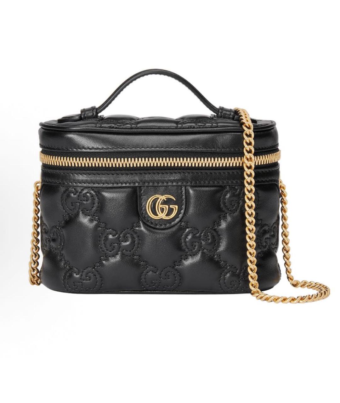 GUCCI Черная кожаная сумка с короткими ручками, фото 5
