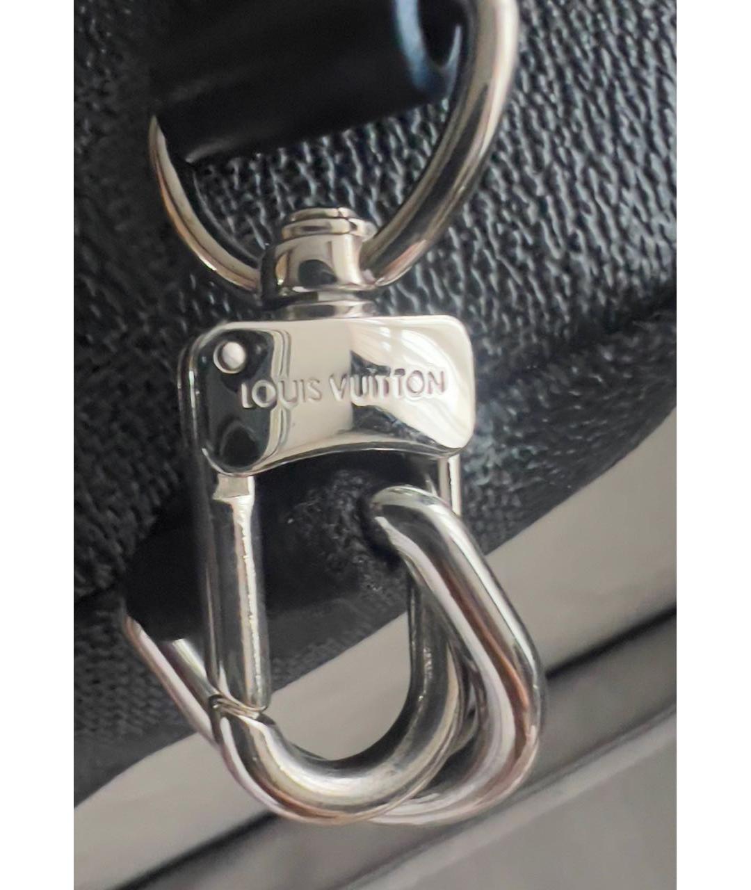 LOUIS VUITTON Антрацитовая кожаная сумка на плечо, фото 7
