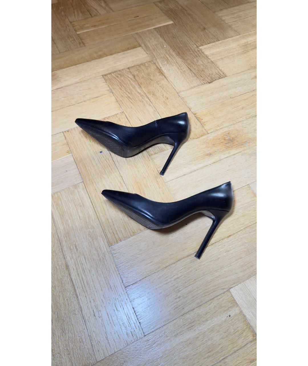 SAINT LAURENT Черные кожаные туфли, фото 4