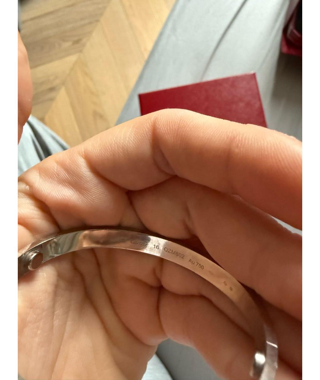 CARTIER Белый браслет из белого золота, фото 4