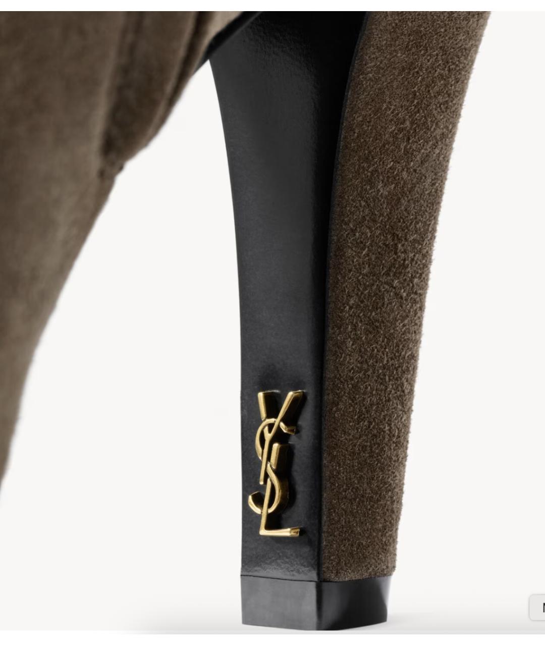 SAINT LAURENT Серые замшевые ботильоны, фото 5