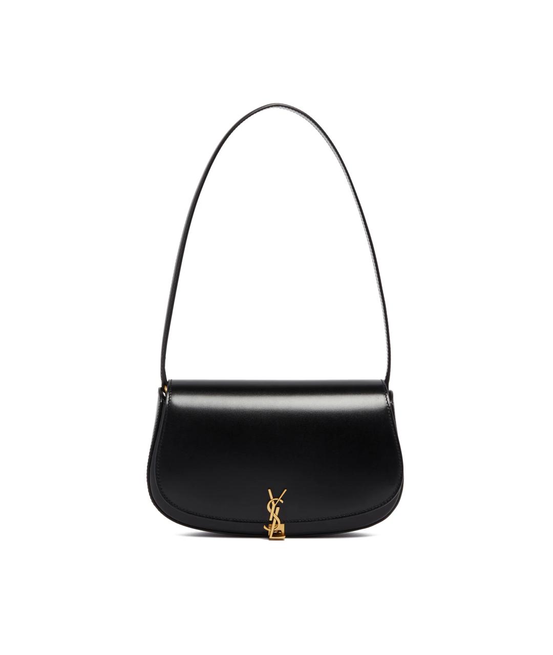 SAINT LAURENT Черная кожаная сумка через плечо, фото 1