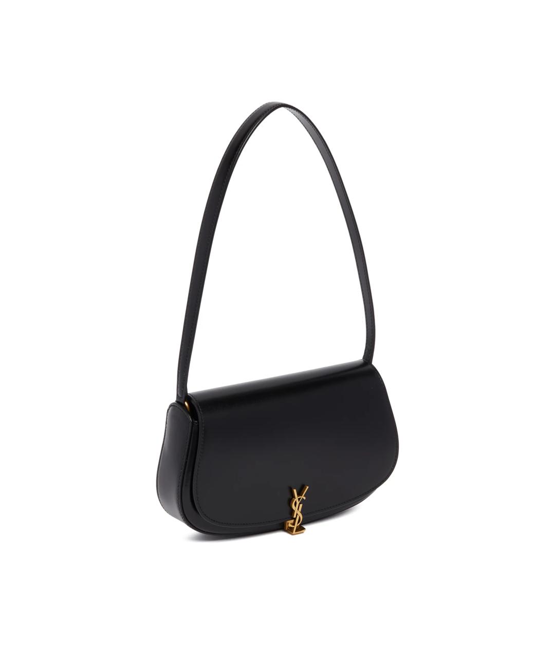 SAINT LAURENT Черная кожаная сумка через плечо, фото 3