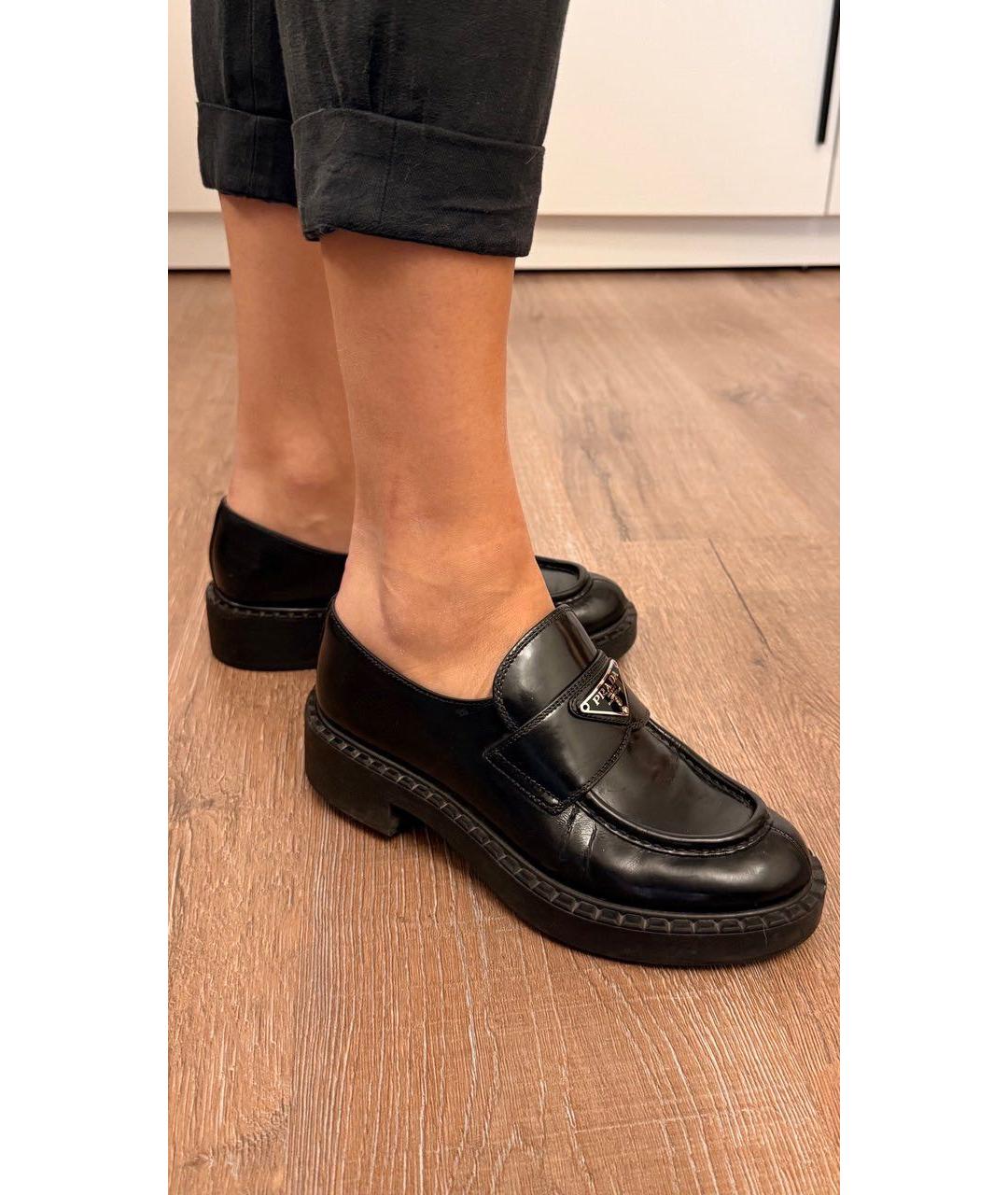PRADA Черные лоферы из лакированной кожи, фото 8