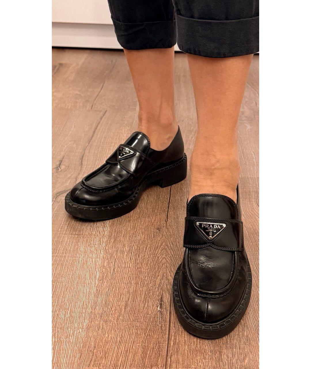 PRADA Черные лоферы из лакированной кожи, фото 5
