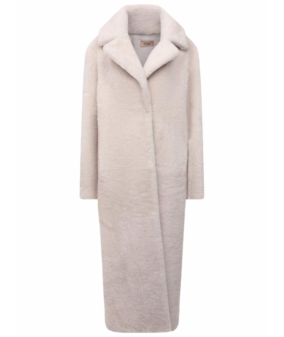METEO YVES SALOMON Бежевая меховая шуба, фото 1