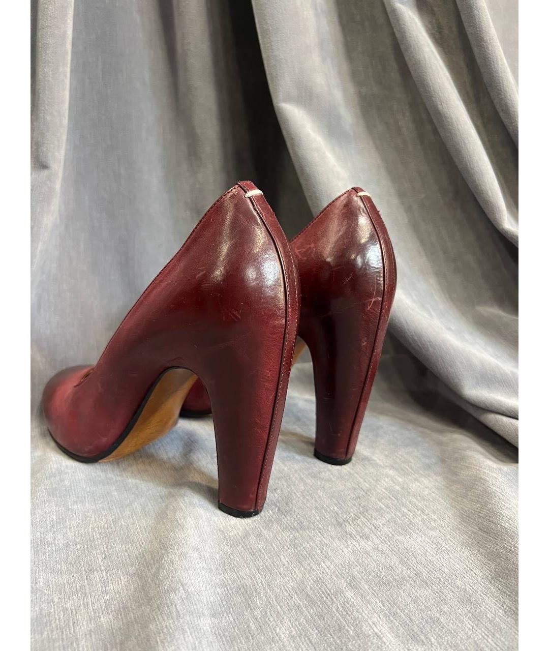MAISON MARGIELA Бордовые кожаные туфли, фото 3