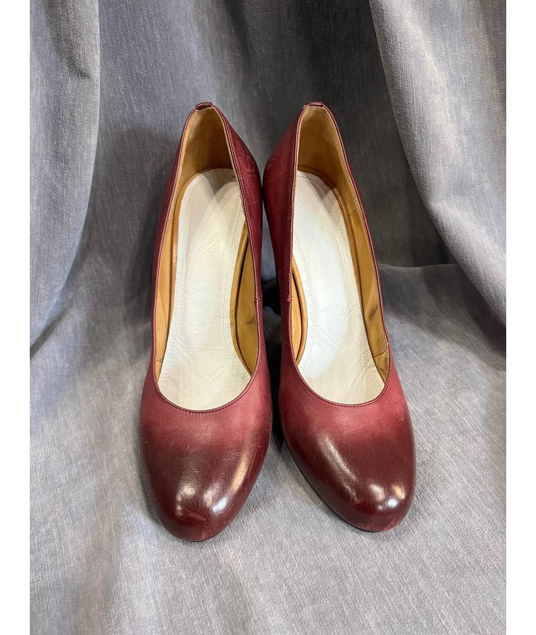 MAISON MARGIELA Бордовые кожаные туфли, фото 4