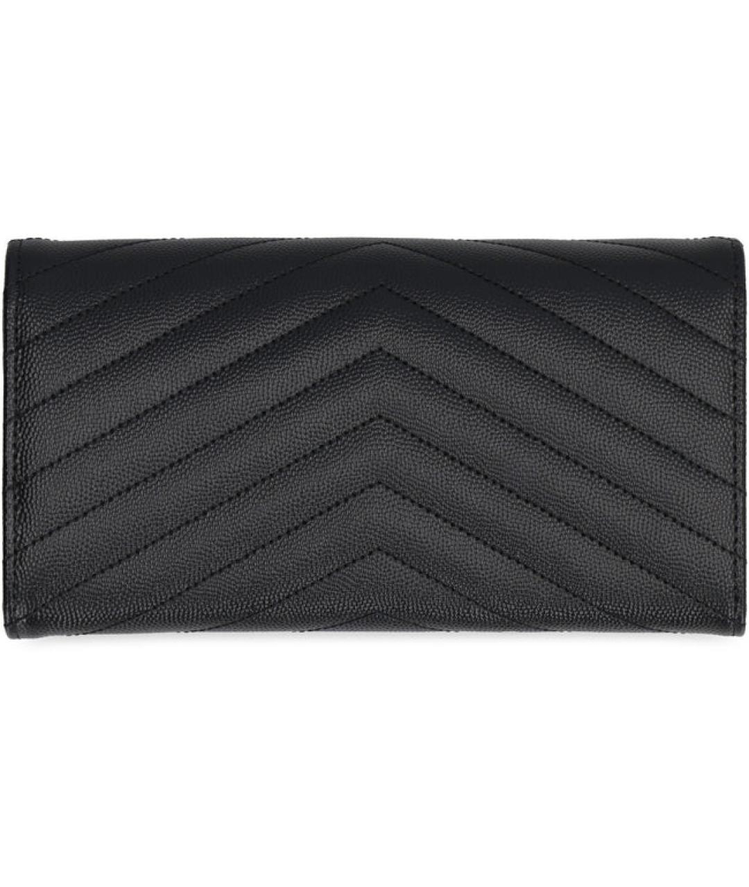 SAINT LAURENT Черный кожаный кошелек, фото 2