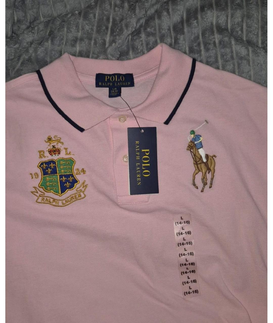 POLO RALPH LAUREN Розовая хлопковая футболка, фото 3