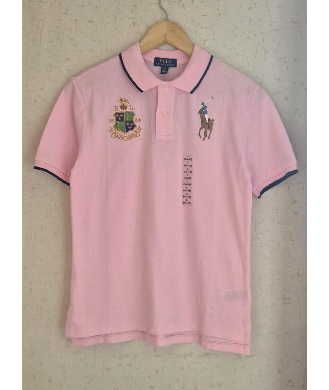 POLO RALPH LAUREN Розовая хлопковая футболка, фото 8