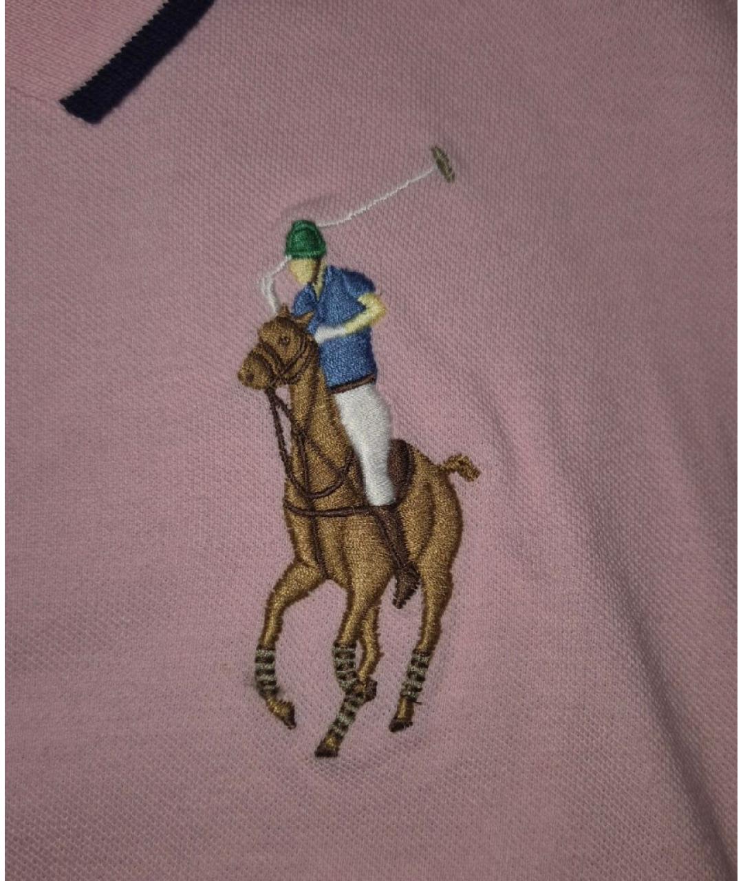 POLO RALPH LAUREN Розовая хлопковая футболка, фото 5