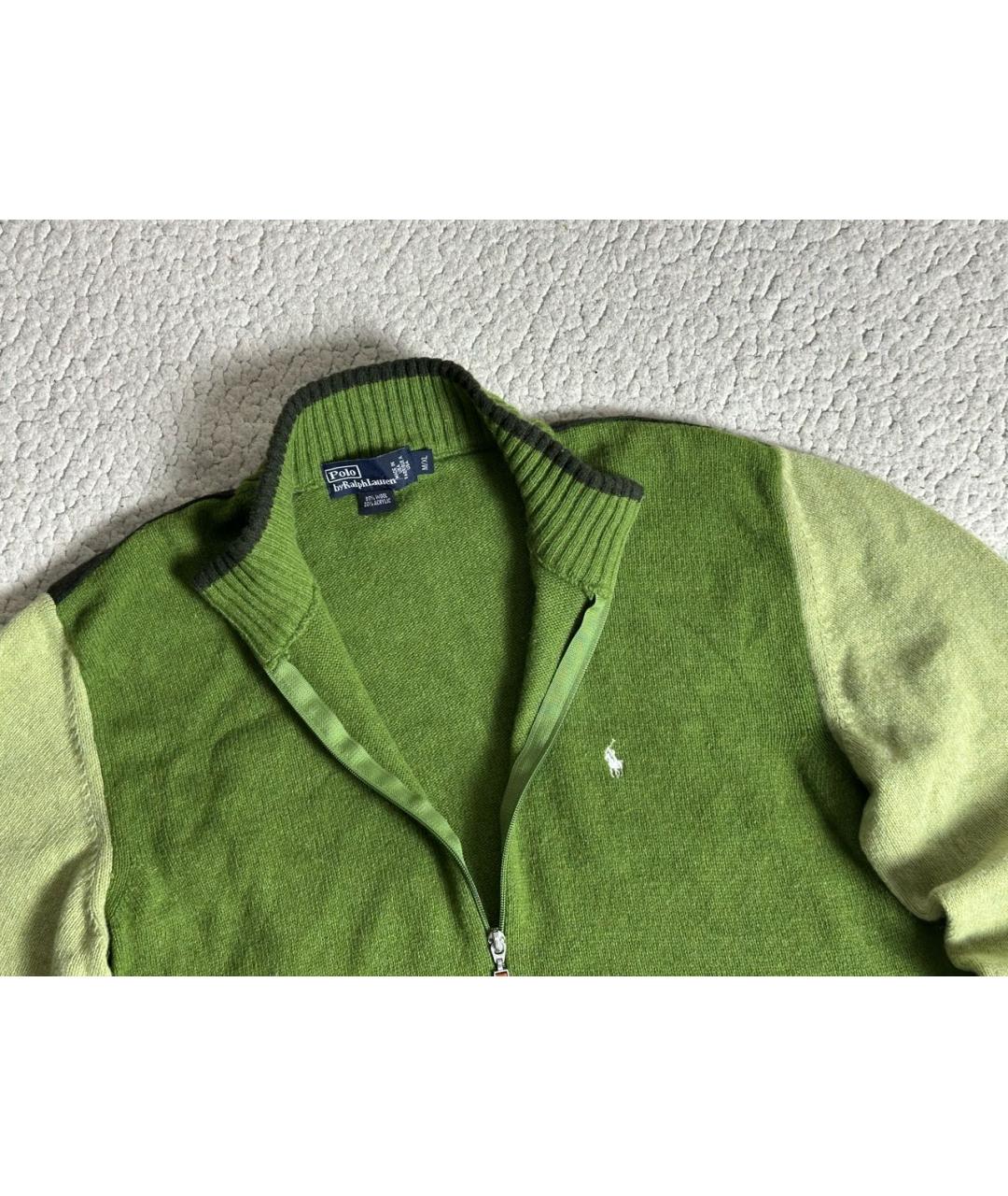 POLO RALPH LAUREN Зеленый шерстяной джемпер / свитер, фото 2