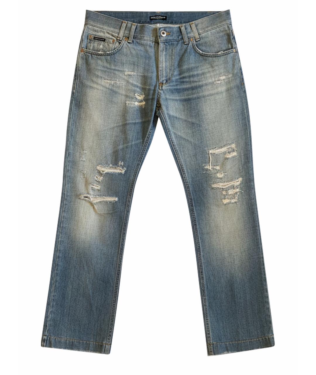 DOLCE&GABBANA Голубые прямые джинсы, фото 1