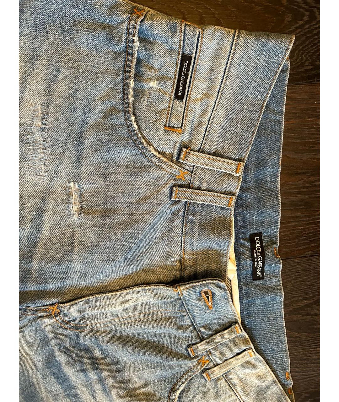 DOLCE&GABBANA Голубые прямые джинсы, фото 3