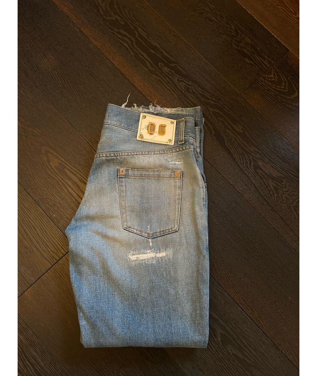 DOLCE&GABBANA Голубые прямые джинсы, фото 2