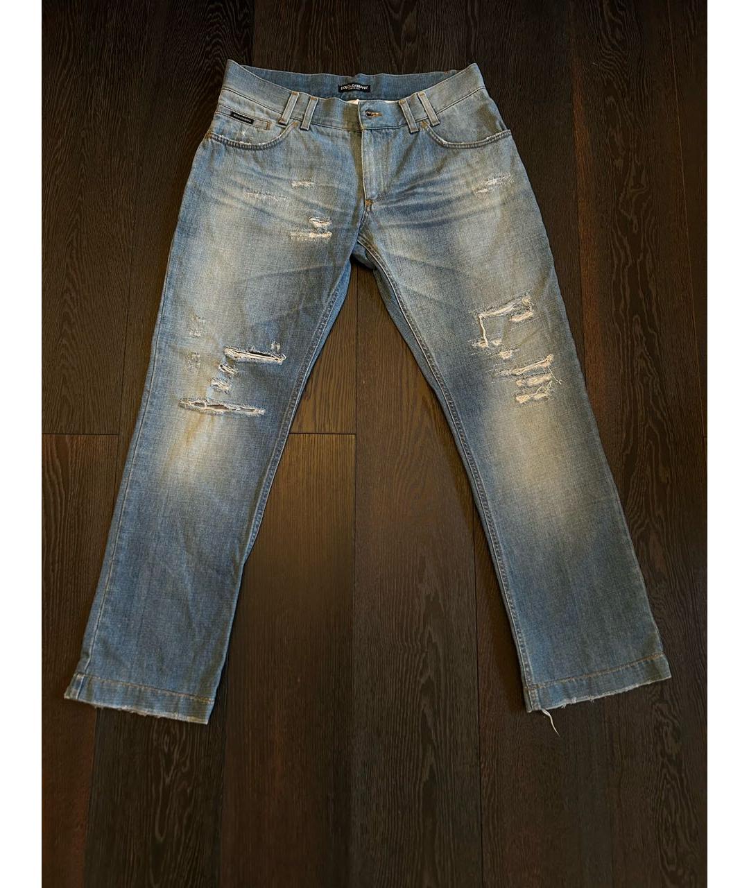 DOLCE&GABBANA Голубые прямые джинсы, фото 4
