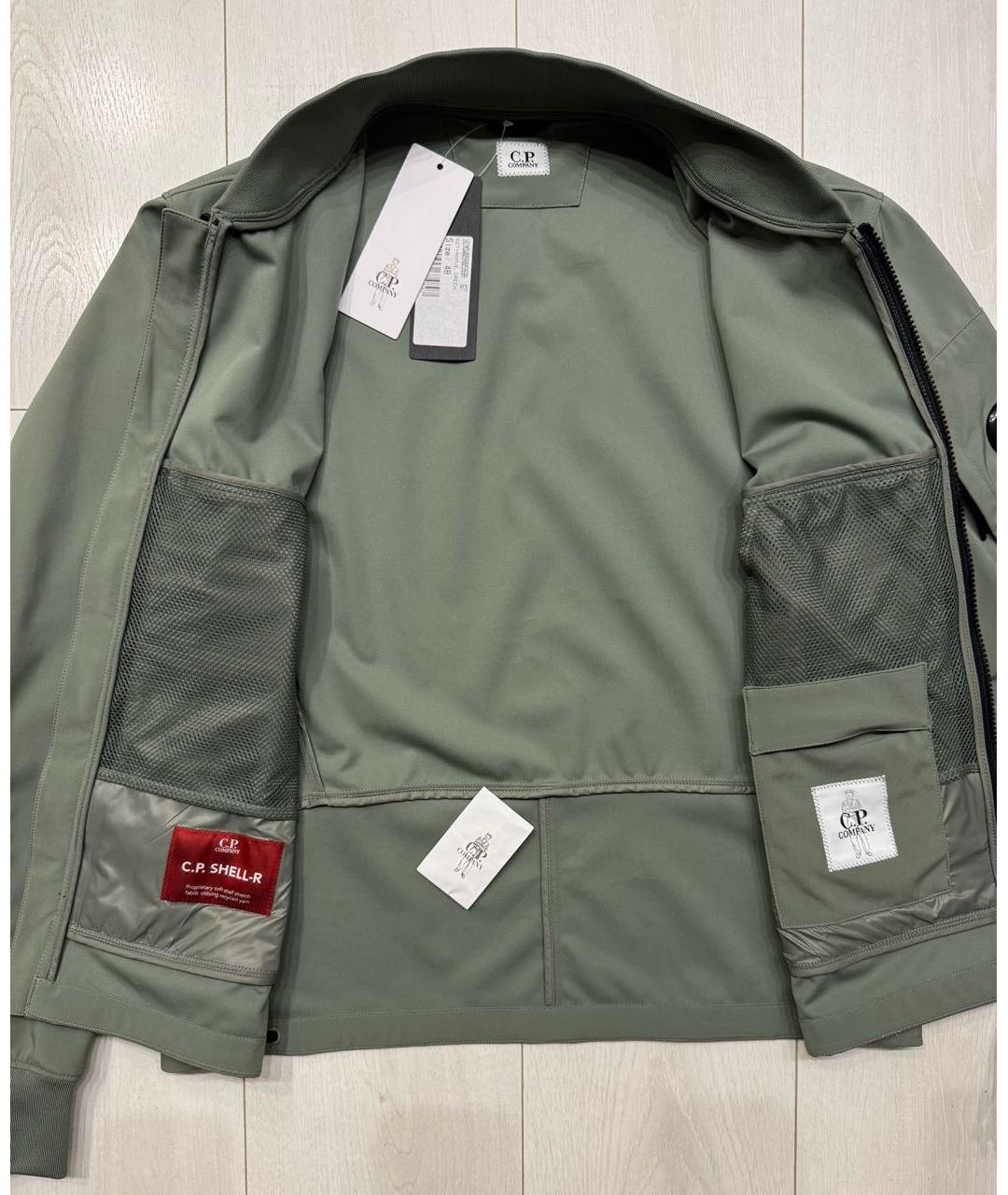 CP COMPANY Хаки куртка из экзотической кожи, фото 4