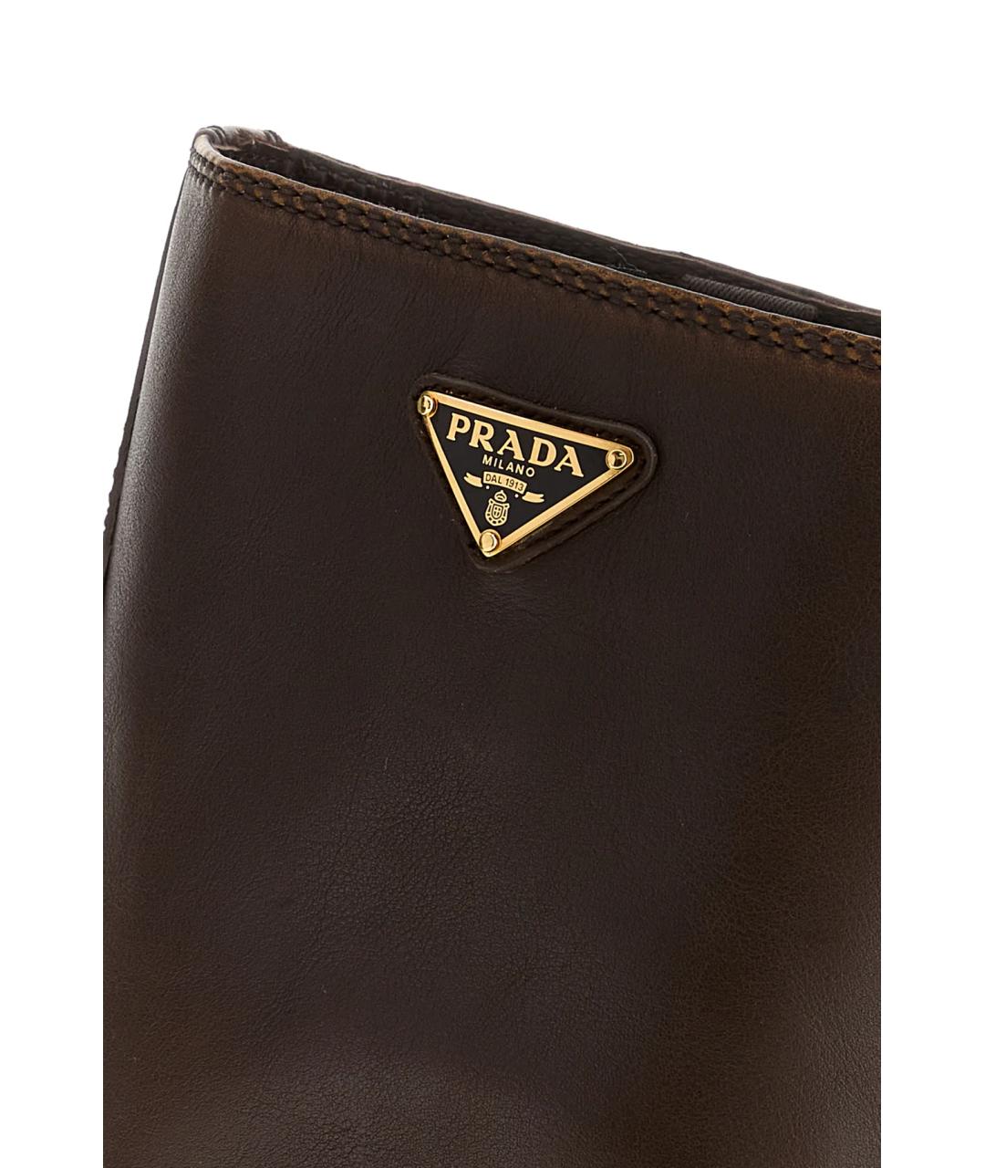 PRADA Коричневые кожаные ботинки, фото 4