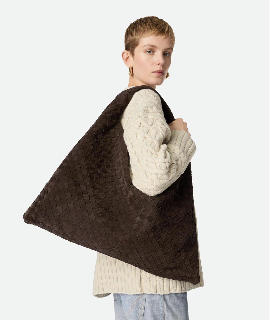 BOTTEGA VENETA Коричневая замшевая сумка через плечо, фото 2