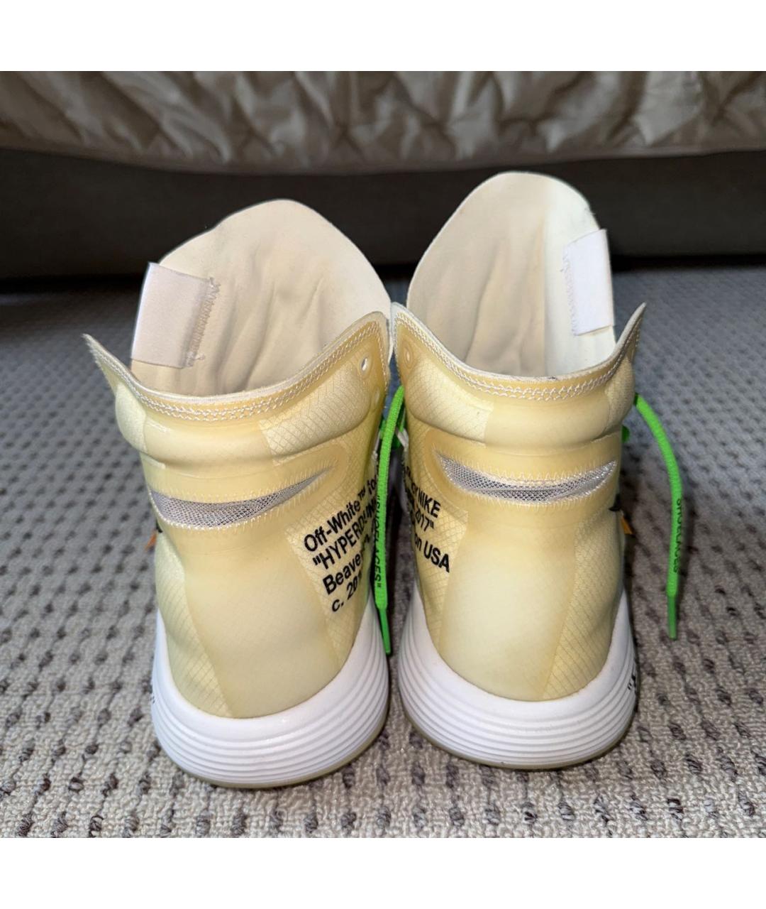 NIKE X OFF-WHITE Желтые высокие кроссовки / кеды, фото 4