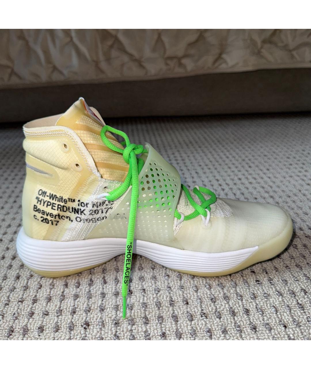 NIKE X OFF-WHITE Желтые высокие кроссовки / кеды, фото 7