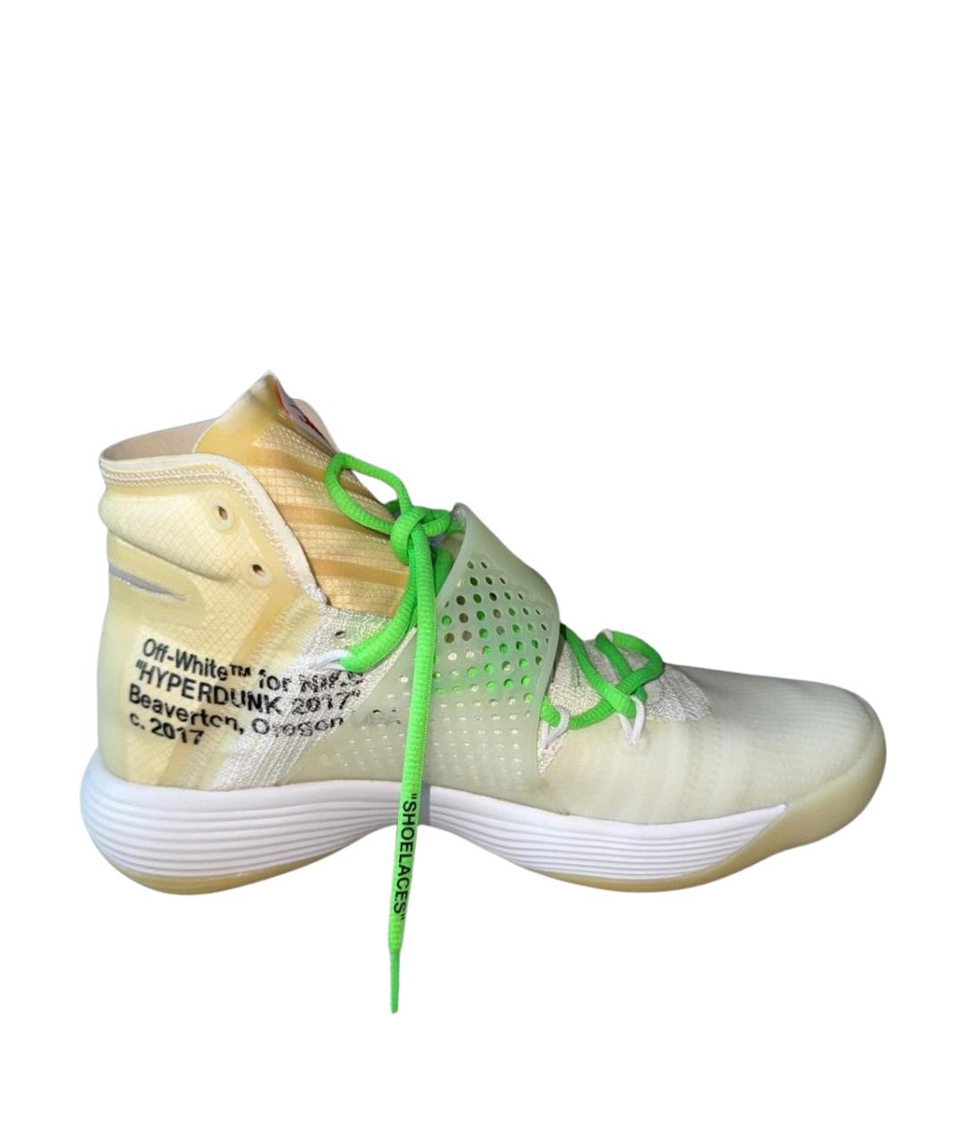 NIKE X OFF-WHITE Желтые высокие кроссовки / кеды, фото 1