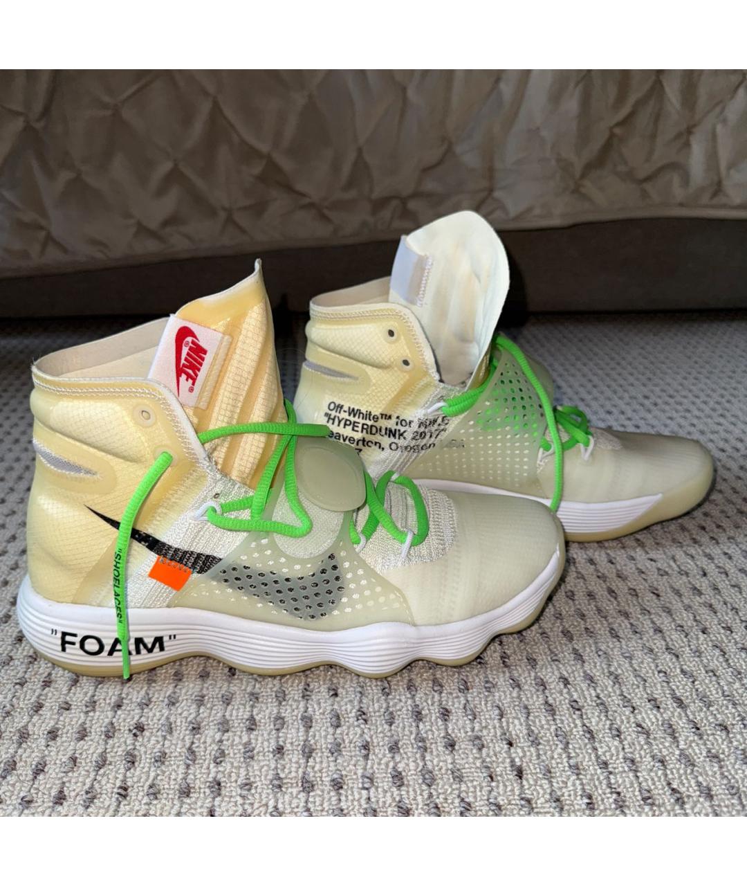 NIKE X OFF-WHITE Желтые высокие кроссовки / кеды, фото 5