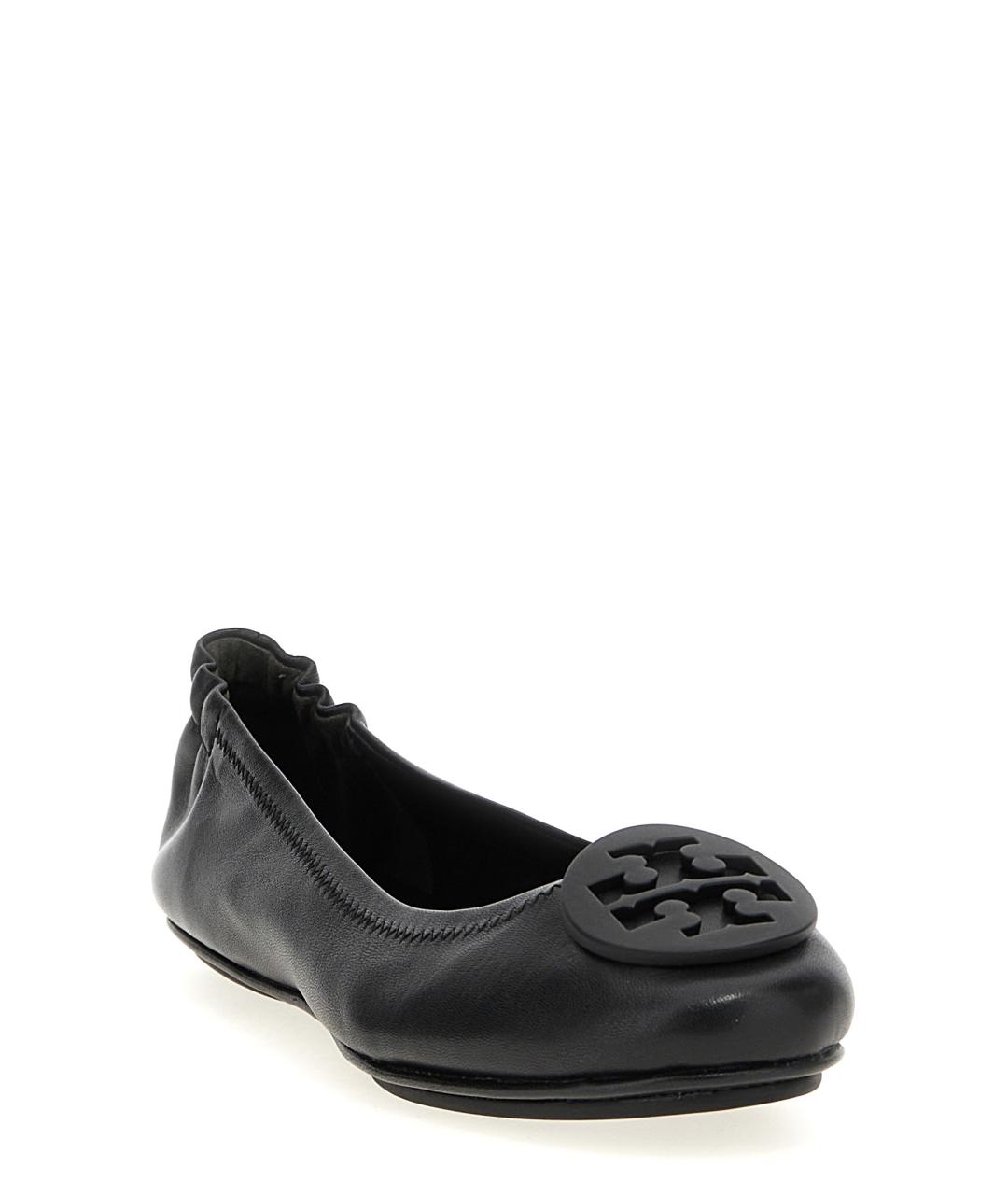 TORY BURCH Черные кожаные балетки, фото 2