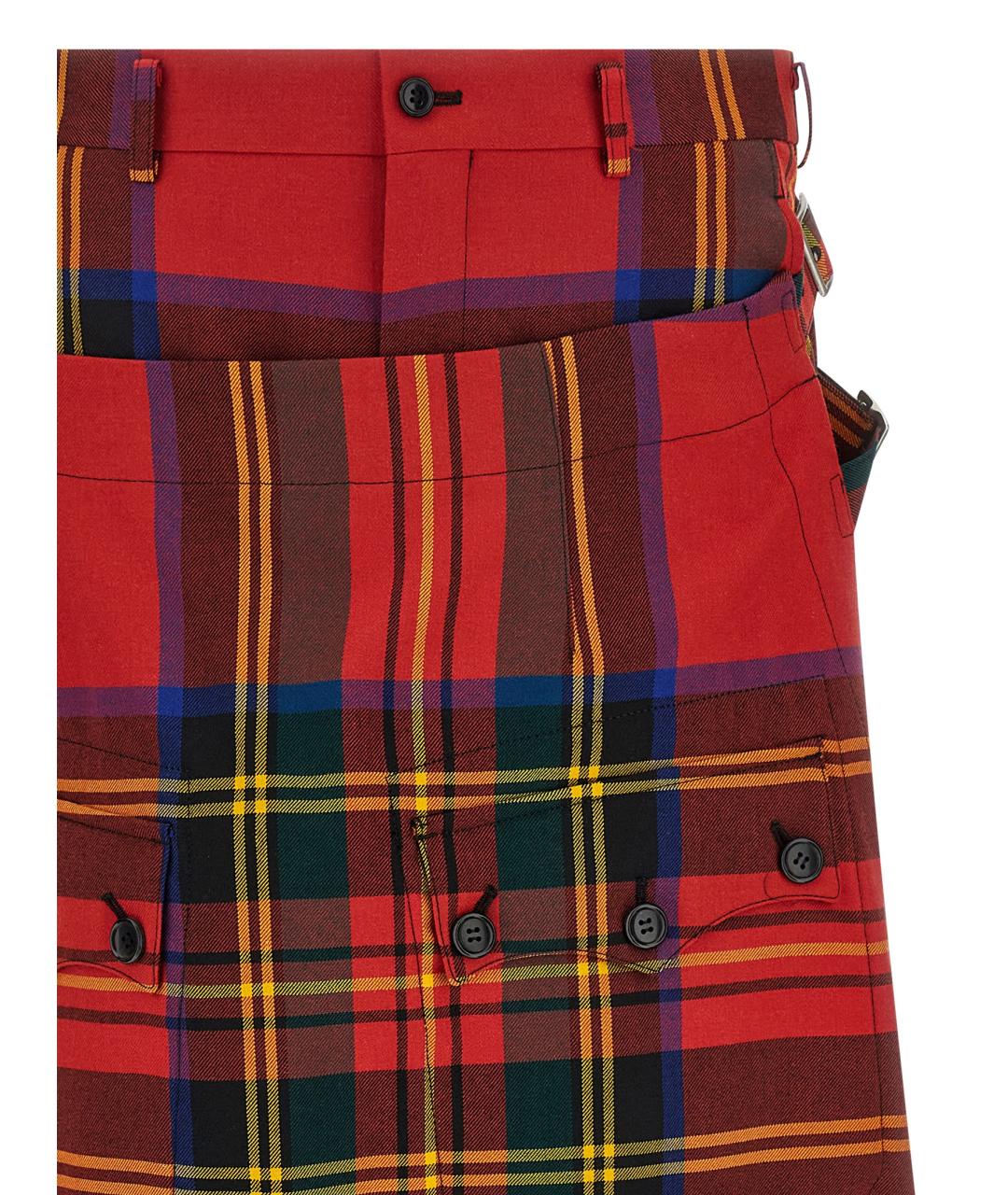 COMME DES GARÇONS HOMME PLUS Красные шерстяные повседневные брюки, фото 3