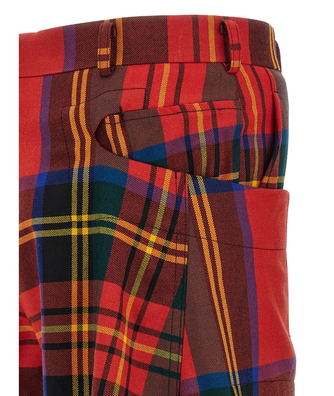 COMME DES GARÇONS HOMME PLUS Красные шерстяные повседневные брюки, фото 4