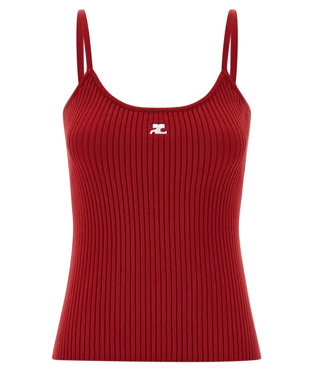 COURREGES Красная вискозная майка, фото 1