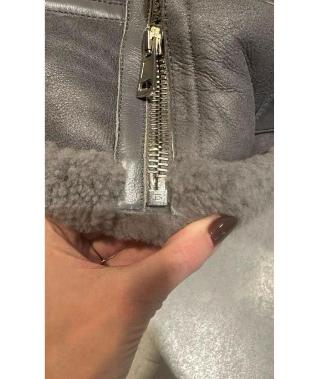 BALENCIAGA Серая кожаная дубленка, фото 4