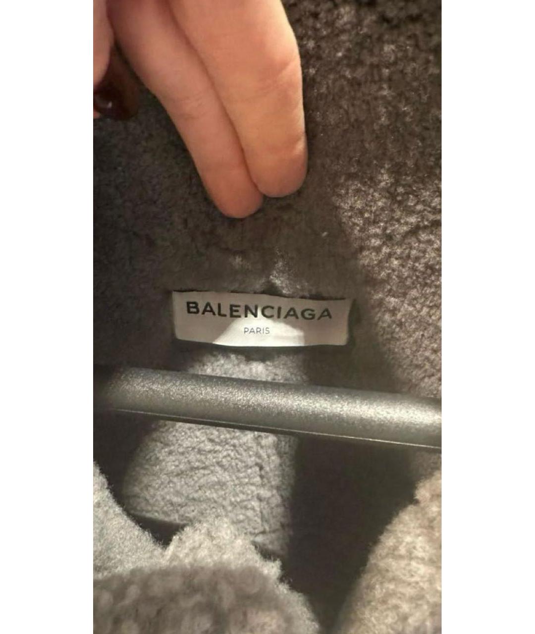 BALENCIAGA Серая кожаная дубленка, фото 3