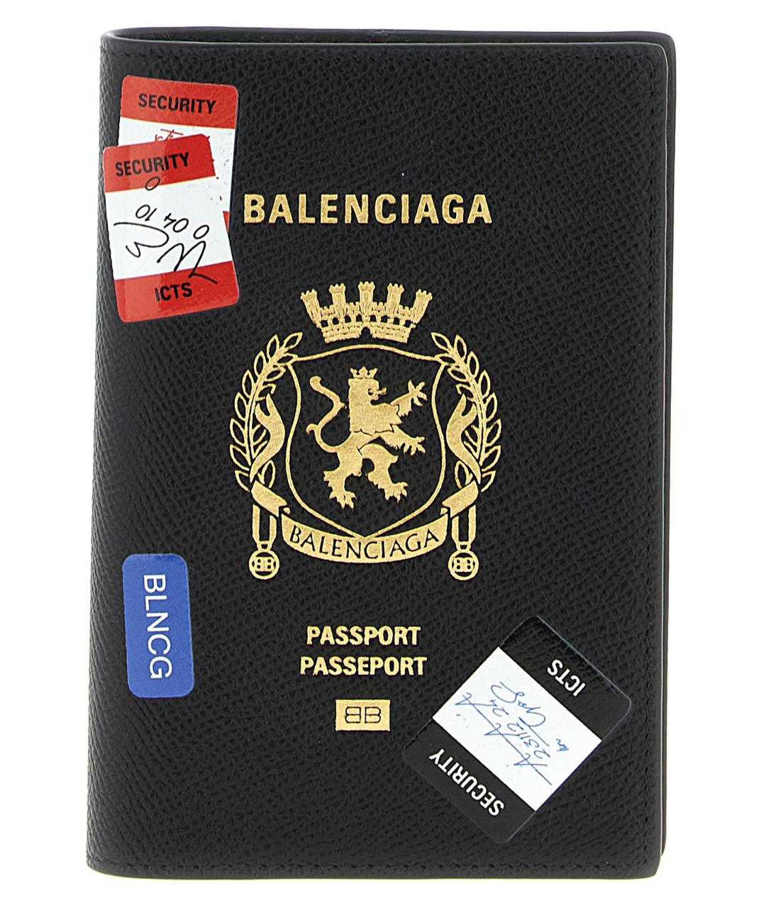 BALENCIAGA Черный кожаный кошелек, фото 1