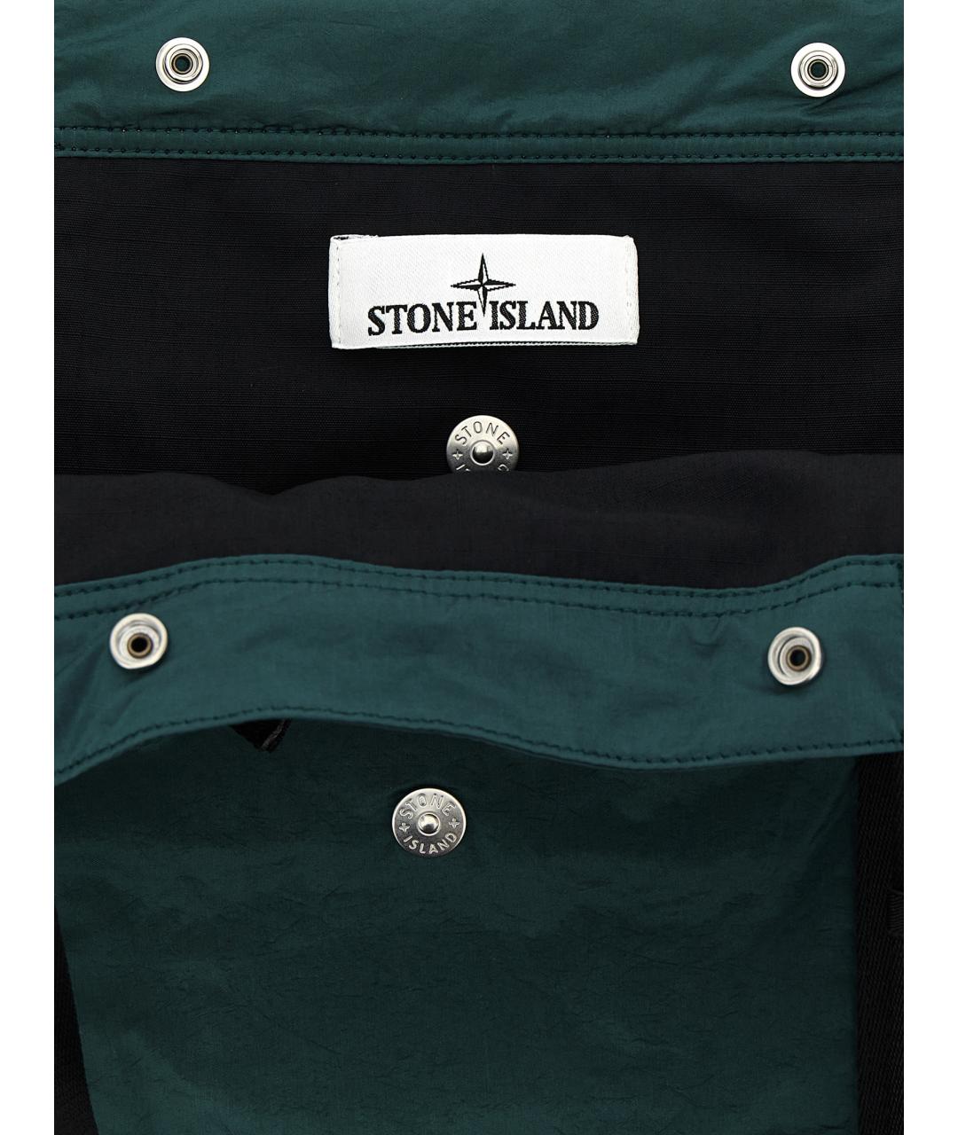 STONE ISLAND Зеленая синтетическая сумка тоут, фото 4