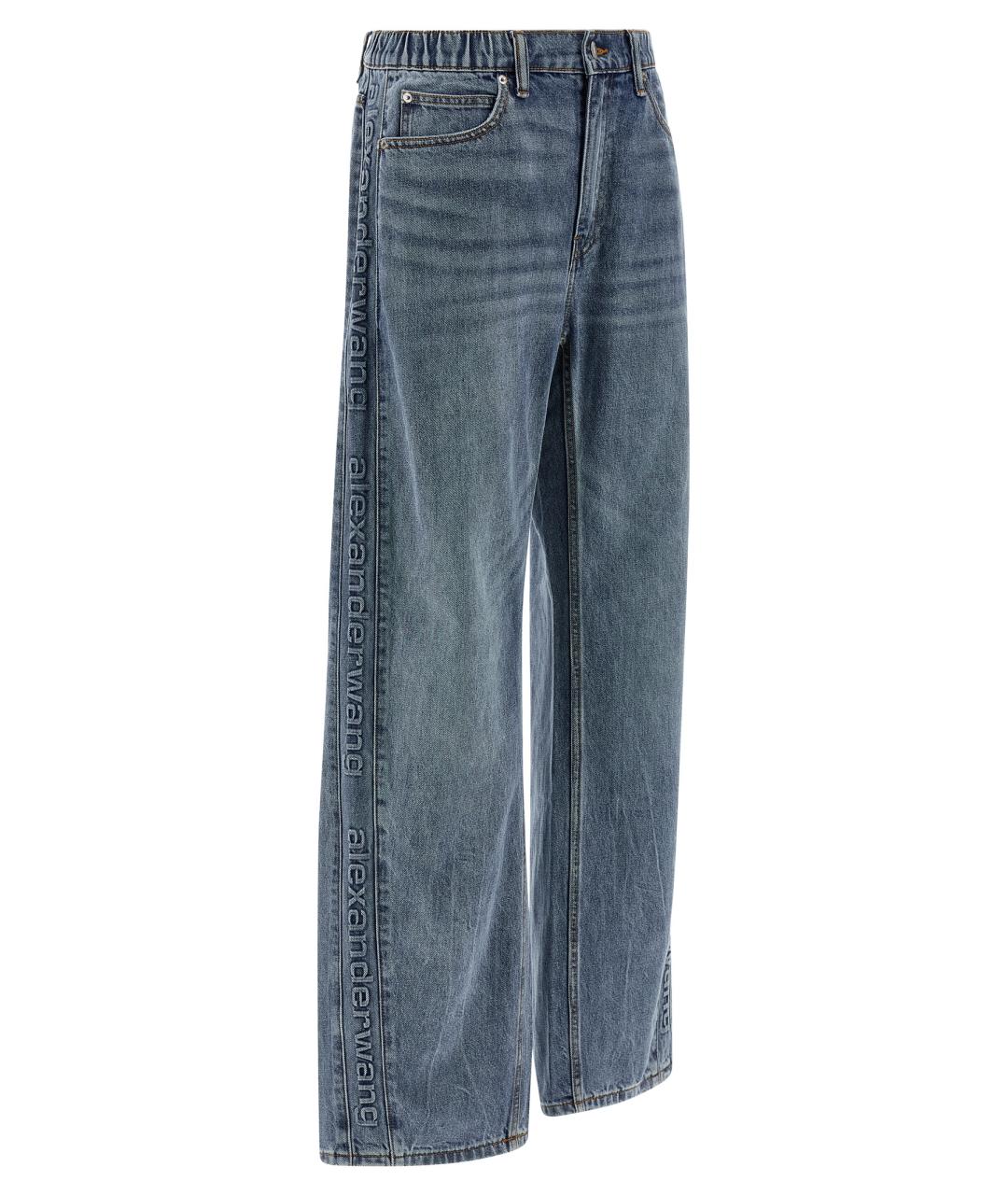 ALEXANDER WANG Синие хлопковые прямые джинсы, фото 3